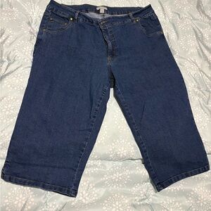 Woman Within Plus Size Petite Stretch  Denim Capri Jeans